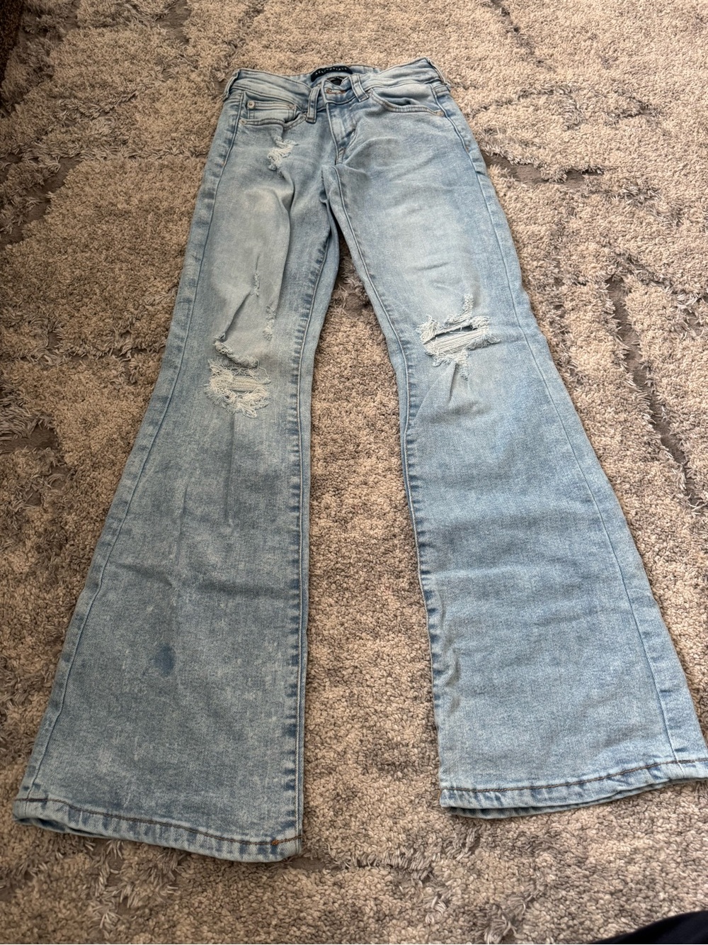 Aeropostale Light Blue Distressed Flare Jeans
